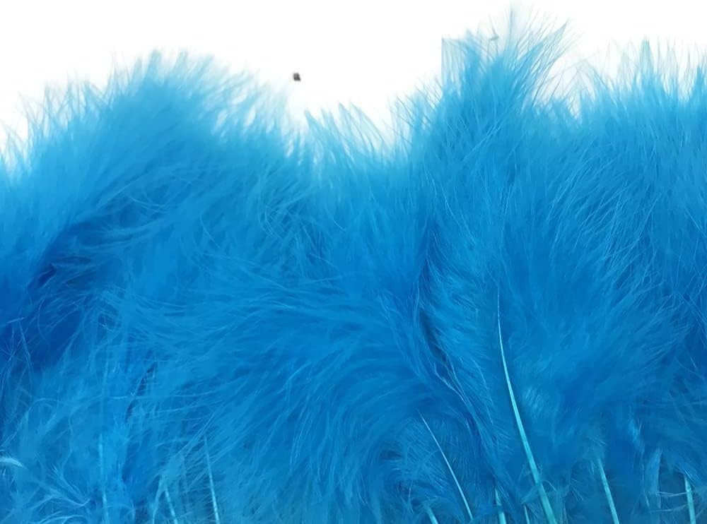 1 Yard - Turquoise Blue Marabou Turkey Fluff Feather Fringe Trim