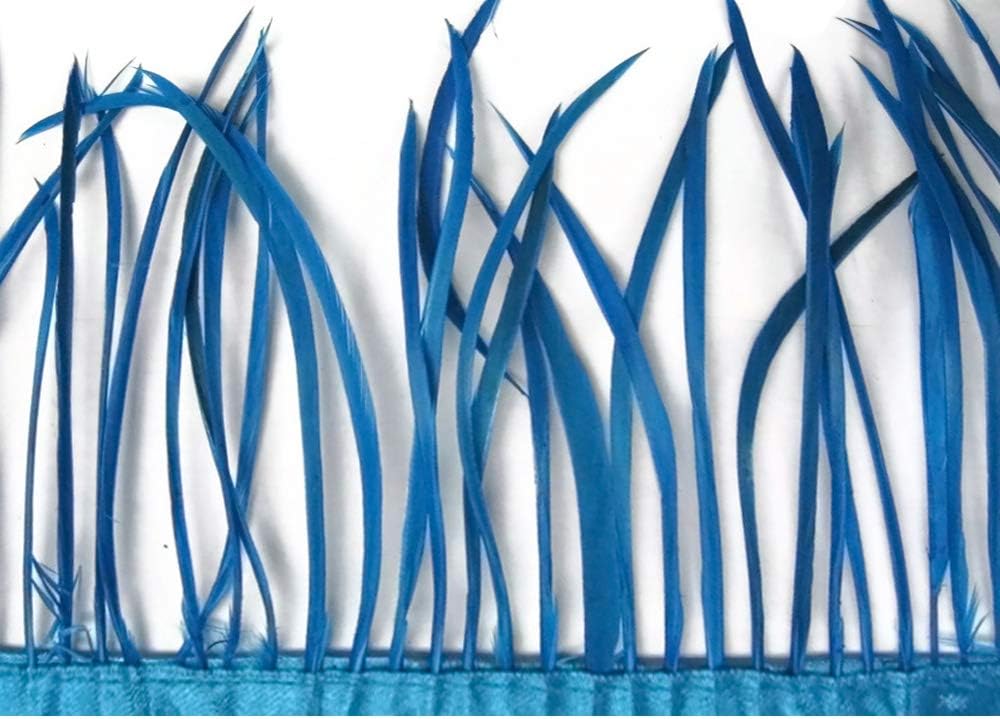 1 Yard - Turquoise Blue Goose Biots Stripped Wing Wholesale Feather Trim