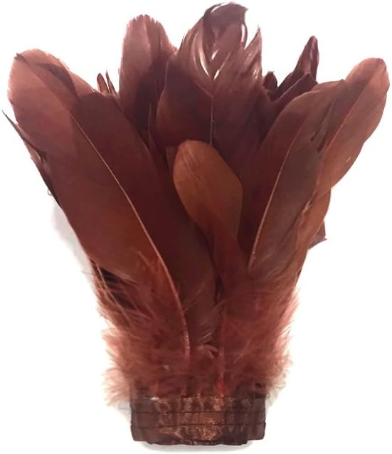 1 Yard - Brown Goose Pallet Parried Dyed Feather Trim