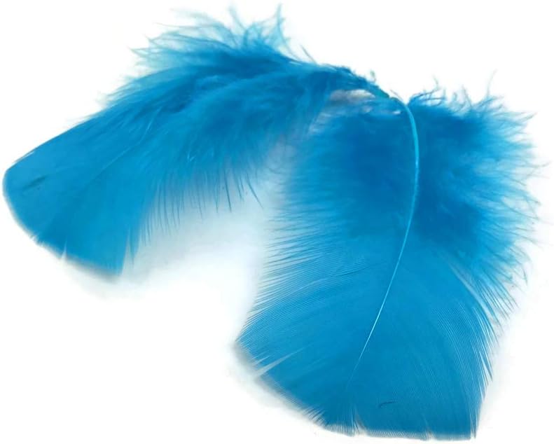 1 Pack - Turquoise Blue Turkey T-Base Plumage Feathers 0.50 Oz.