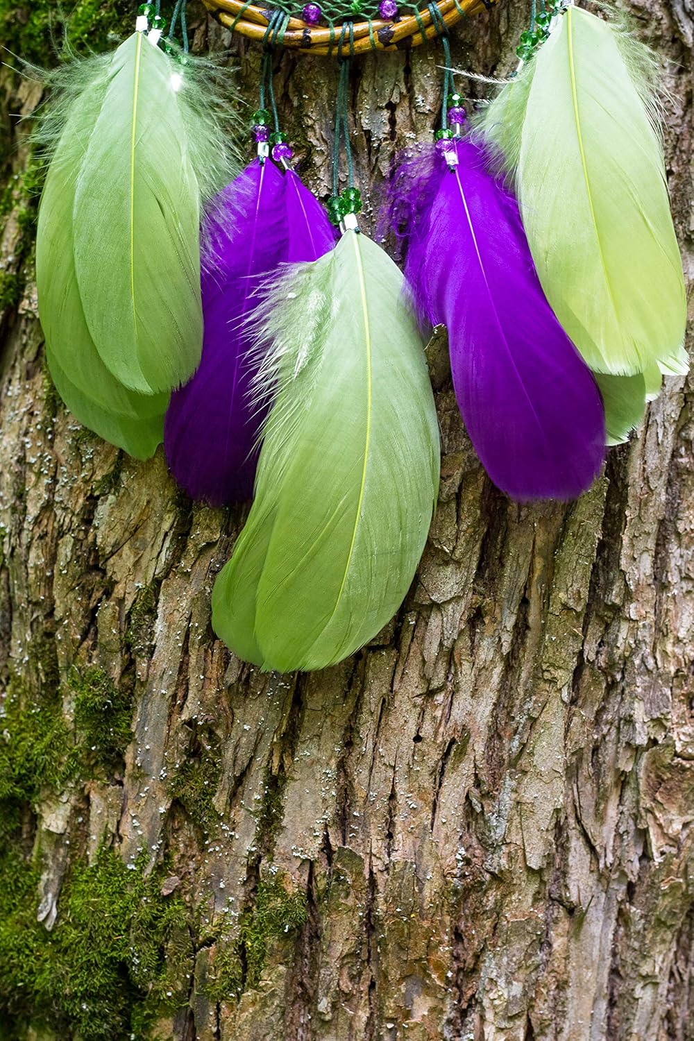 1 Yard - Lime Green Goose Pallet Parried Dyed Feather Trim