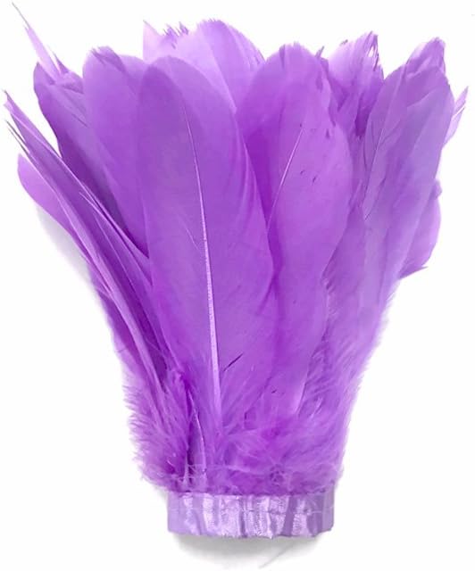1 Yard - Lavender Goose Pallet Parried Dyed Feather Trim