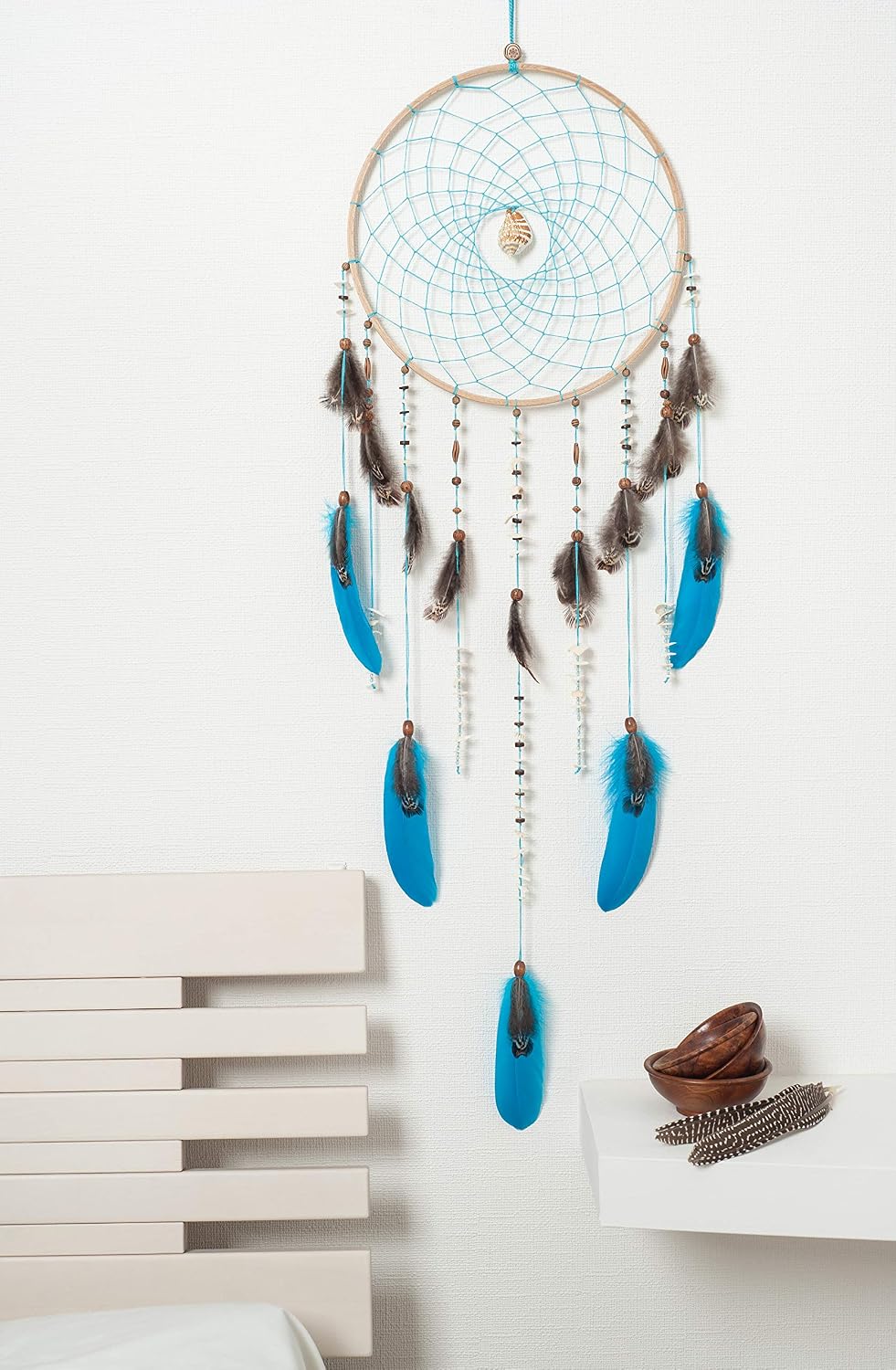1 Yard - Turquoise Blue Goose Pallet Parried Dyed Feather Trim