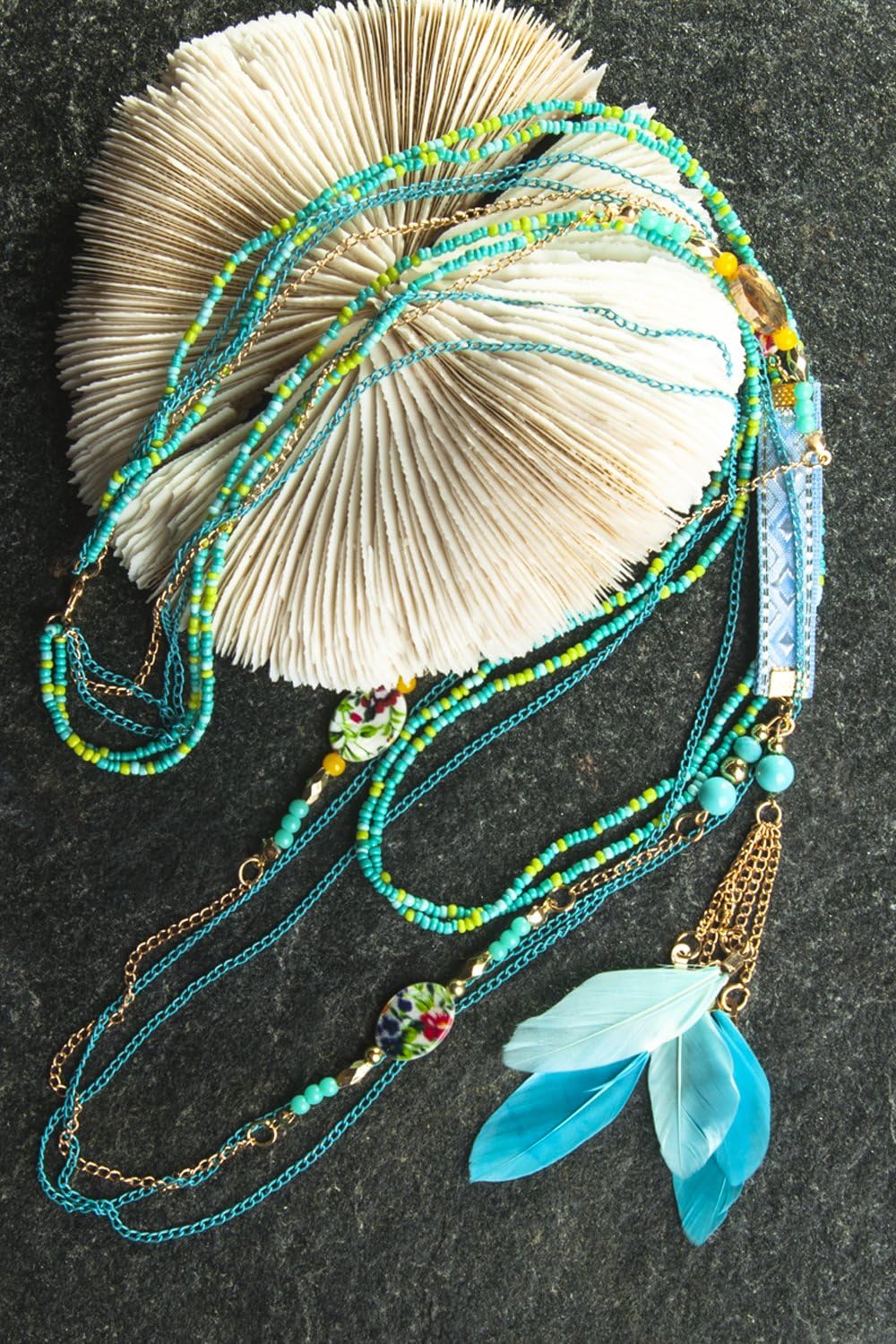 1 Yard - Turquoise Blue Goose Pallet Parried Dyed Feather Trim
