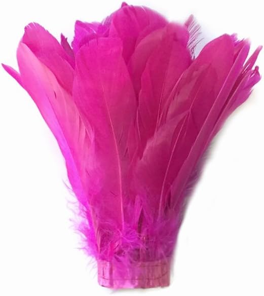 1 Yard - Hot Pink Goose Pallet Parried Dyed Feather Trim
