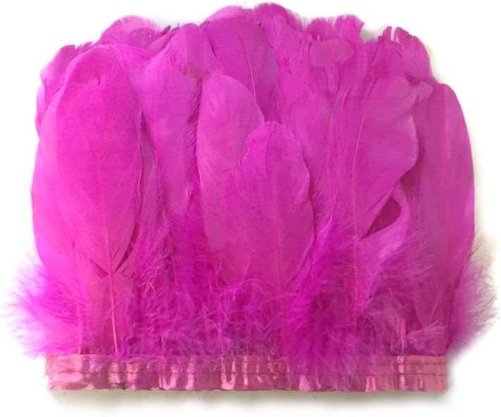 1 Yard - Hot Pink Goose Pallet Parried Dyed Feather Trim