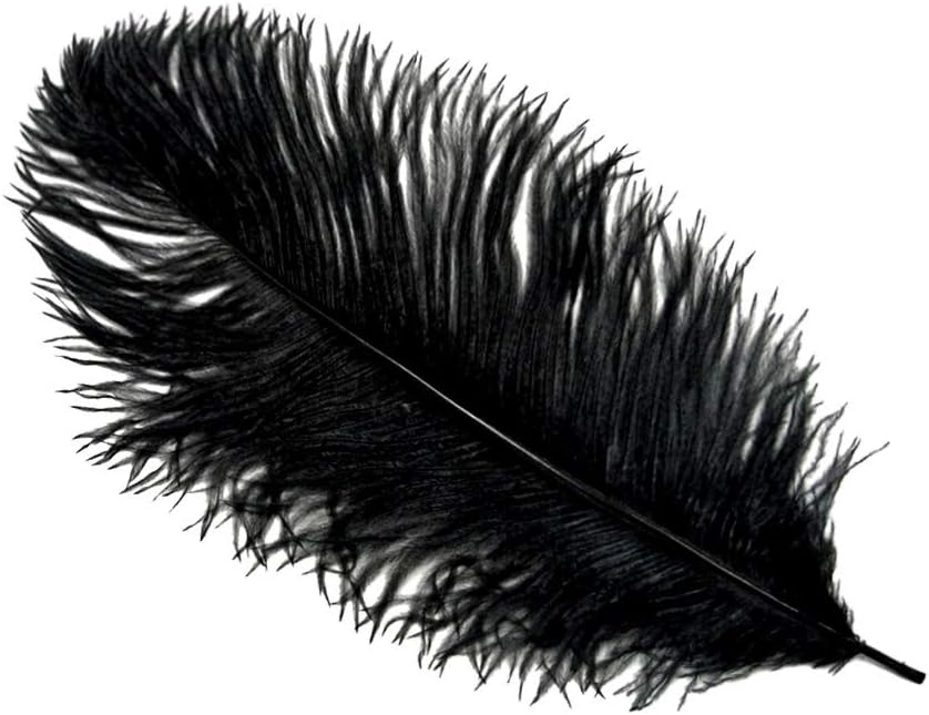100 Pieces - 8-10" Black Ostrich Dyed Drab Body Wholesale Feathers (Bulk)