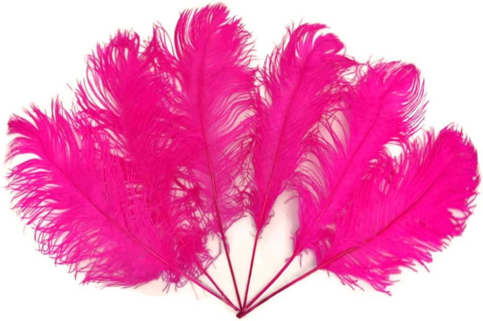 1/2 Lb - 12-16" Hot Pink Ostrich Tail Wholesale Fancy Feathers (Bulk)