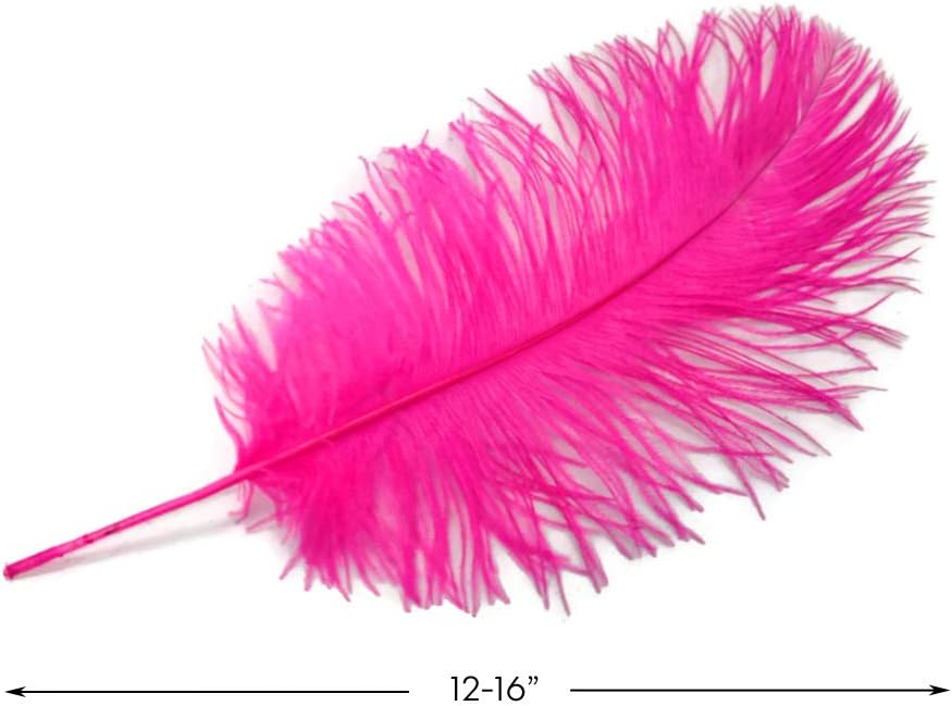 1/2 Lb - 12-16" Hot Pink Ostrich Tail Wholesale Fancy Feathers (Bulk)