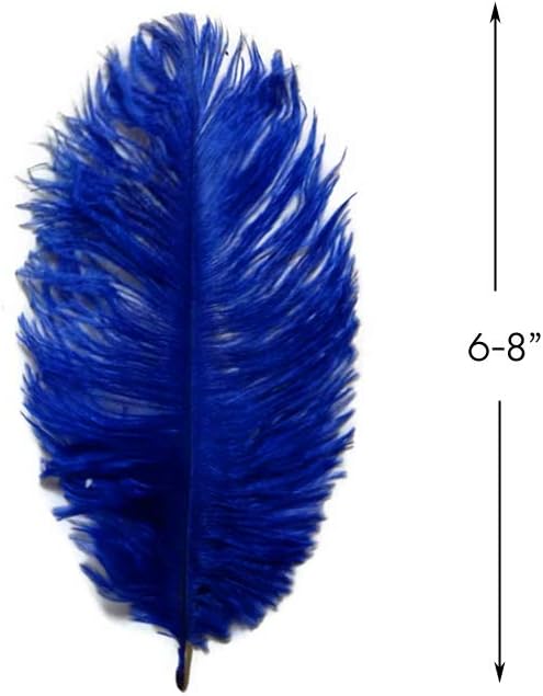 100 Pieces - 6-8" Royal Blue Wholesale Ostrich Drabs Feathers (Bulk)