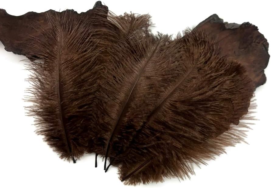 100 Pieces - 6-8" Brown Wholesale Ostrich Drabs Feathers (Bulk)
