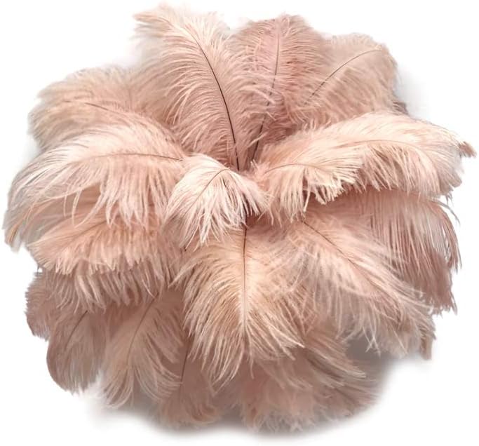 100 Pieces - 6-8" Champagne Wholesale Ostrich Body Drabs Feathers (Bulk)