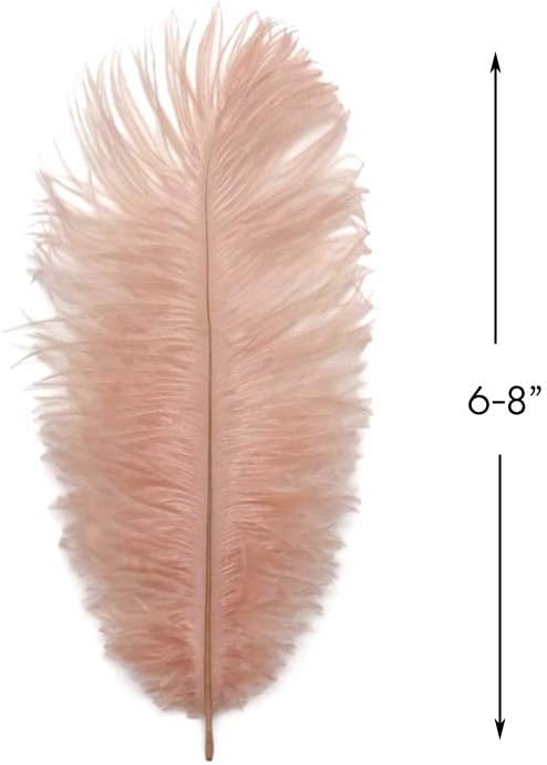 100 Pieces - 6-8" Champagne Wholesale Ostrich Body Drabs Feathers (Bulk)