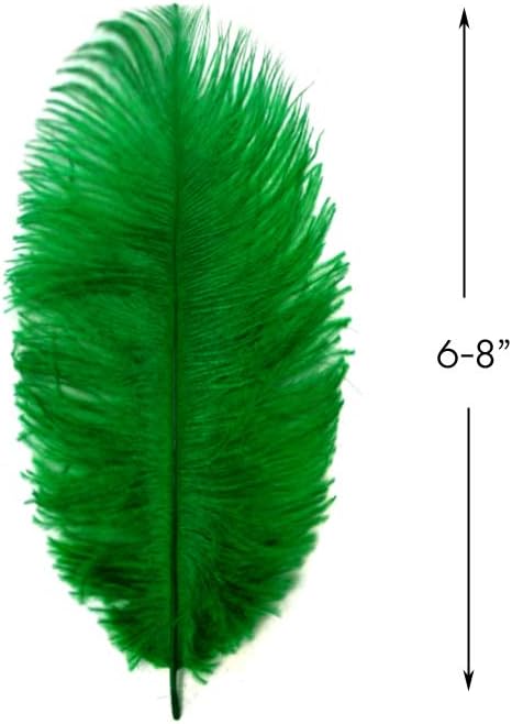 100 Pieces - 6-8" Kelly Green Wholesale Ostrich Body Drabs Feathers (Bulk)