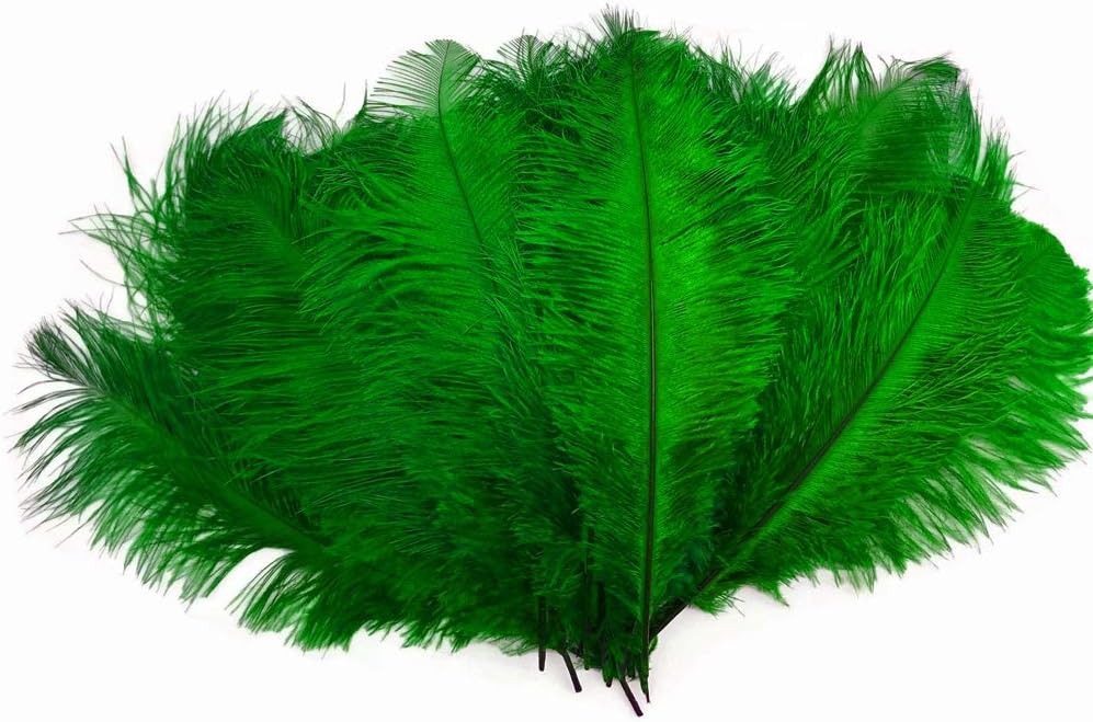100 Pieces - 6-8" Kelly Green Wholesale Ostrich Body Drabs Feathers (Bulk)