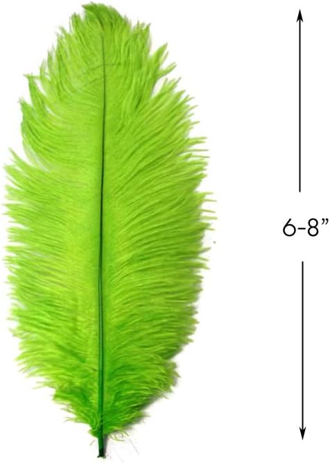 100 Pieces - 6-8" Lime Green Wholesale Ostrich Drabs Feathers (Bulk)