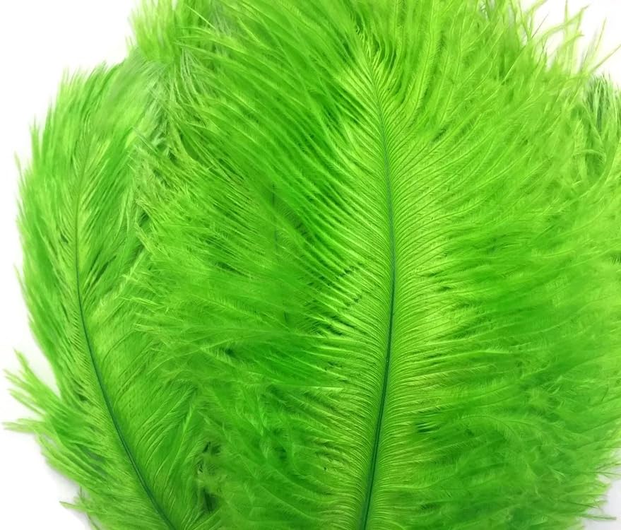 100 Pieces - 6-8" Lime Green Wholesale Ostrich Drabs Feathers (Bulk)