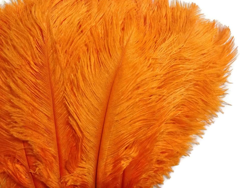 100 Pieces - 11-13" Orange Ostrich Drabs Wholesale Body Feathers (Bulk)