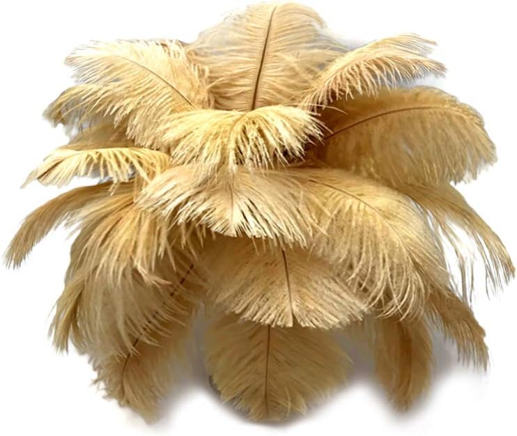 100 Pieces - 6-8" Old Gold Ostrich Drabs Body Wholesale Feathers (Bulk)