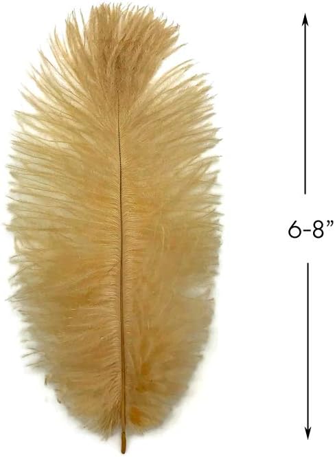 100 Pieces - 6-8" Old Gold Ostrich Drabs Body Wholesale Feathers (Bulk)