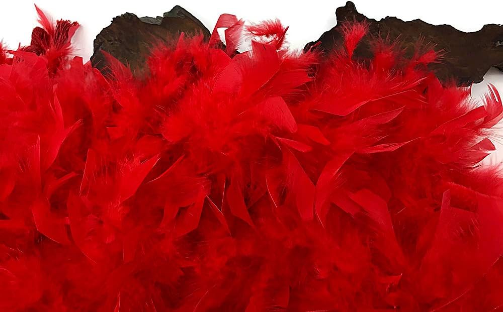 2 Yards - Red Heavy Weight Chandelle Feather Boa | 80 Gram