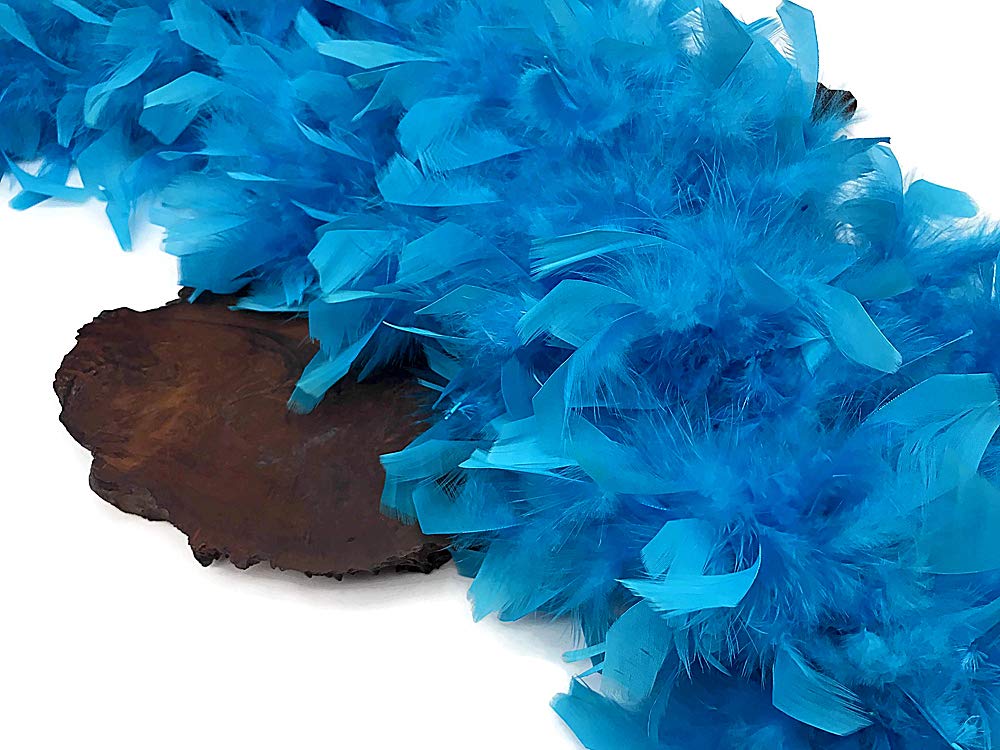 2 Yards - Turquoise Blue Heavy Weight Chandelle Feather Boa | 80 Gram