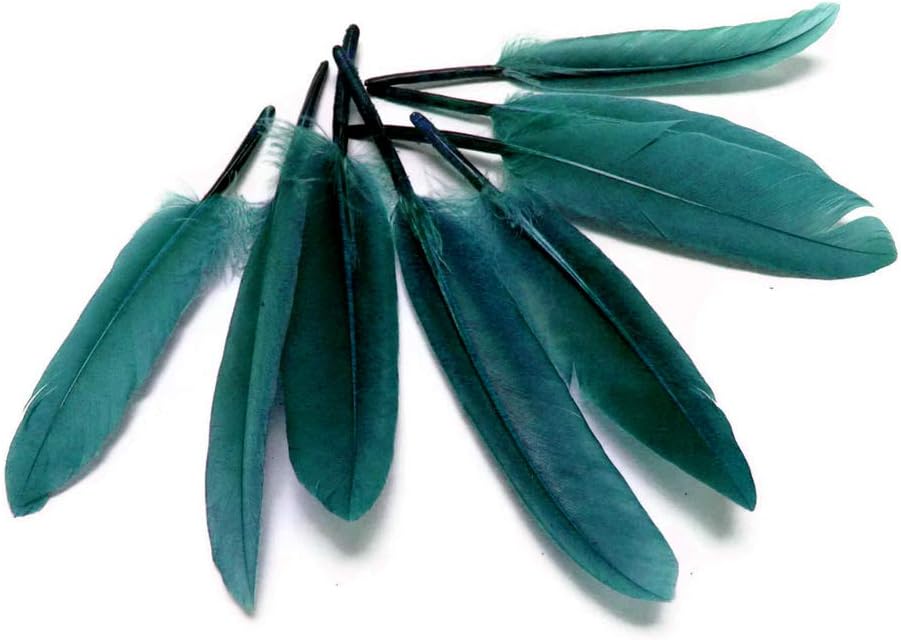 1 Pack - Peacock Green Dyed Duck Cochettes Loose Wing Quill Feather 0.30 Oz.