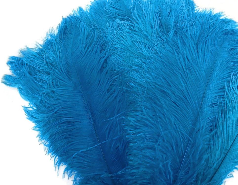 1/2 lb. - 14-17" Turquoise Blue Ostrich Large Body Drab Wholesale Feathers (Bulk