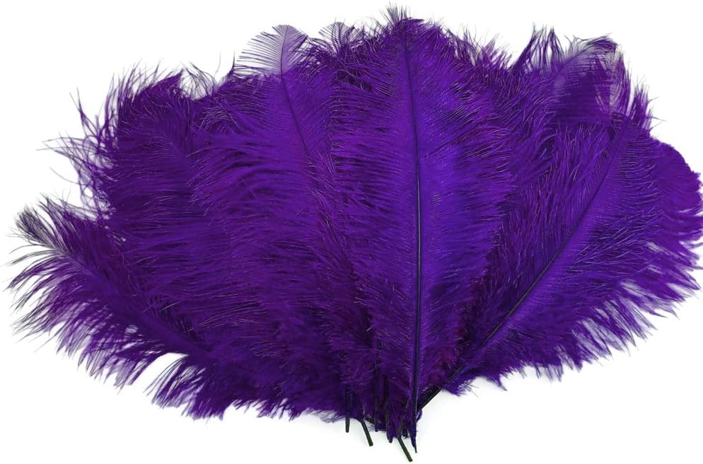 1/2 lb. - 14-17" Purple Ostrich Large Body Drab Wholesale Feathers (Bulk)