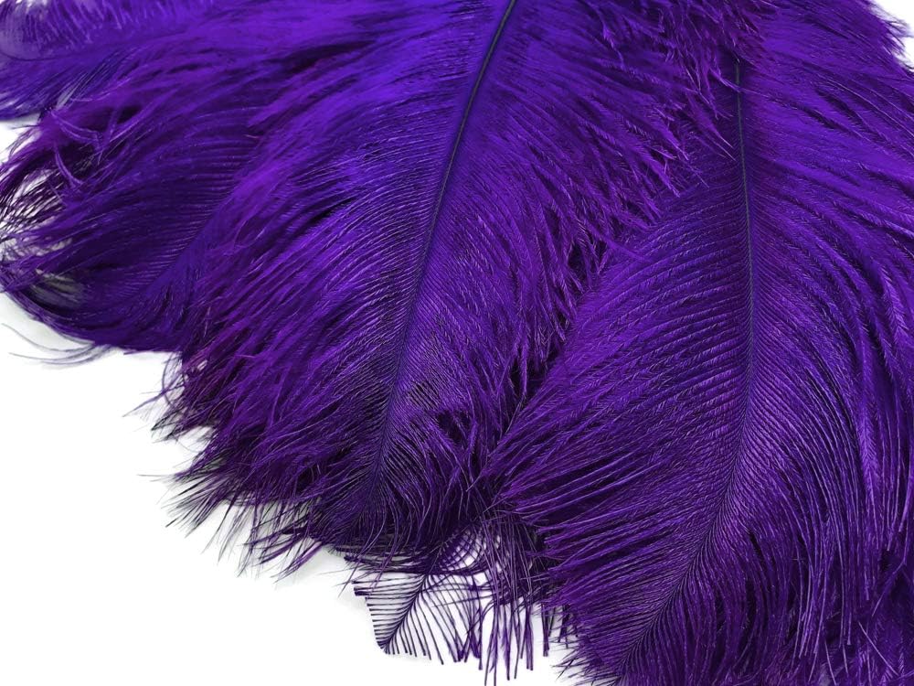 1/2 lb. - 14-17" Purple Ostrich Large Body Drab Wholesale Feathers (Bulk)