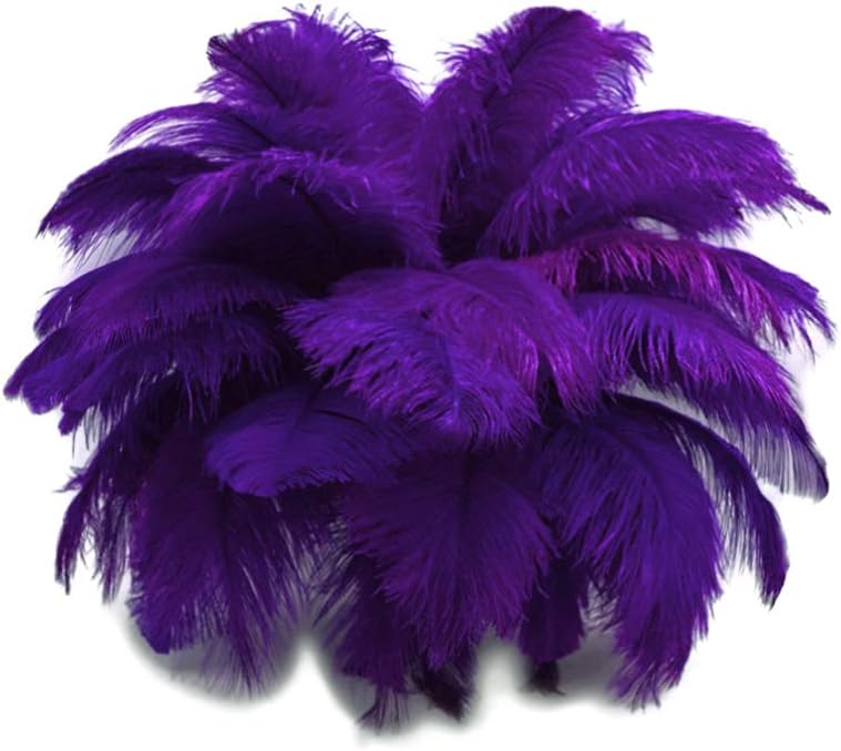 10 Pieces - 11-13" Purple Bleached & Dyed Ostrich Drabs Body Feathers