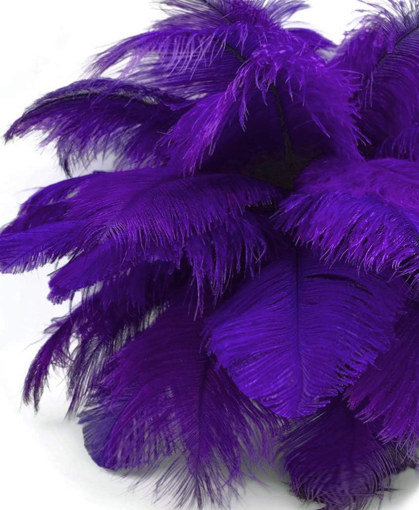 10 Pieces - 11-13" Purple Bleached & Dyed Ostrich Drabs Body Feathers
