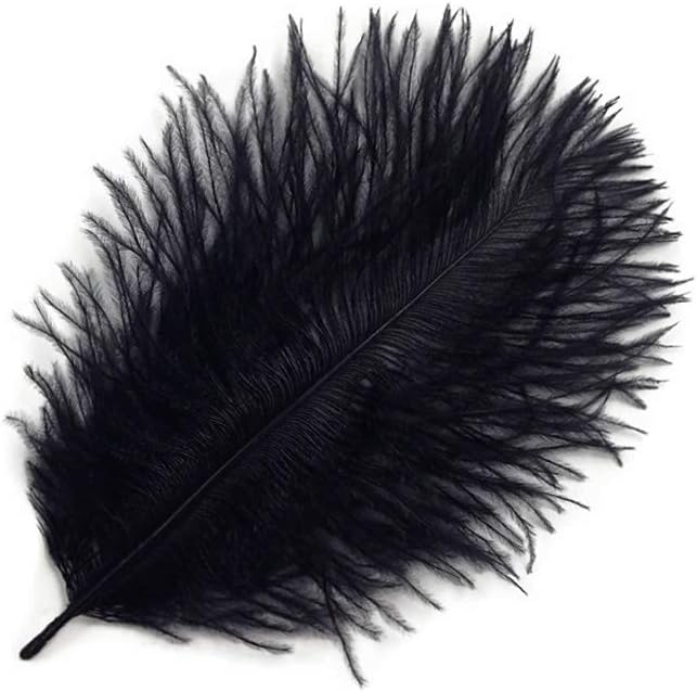1 Pack - Black Ostrich Small Confetti Feathers 0.3 Oz