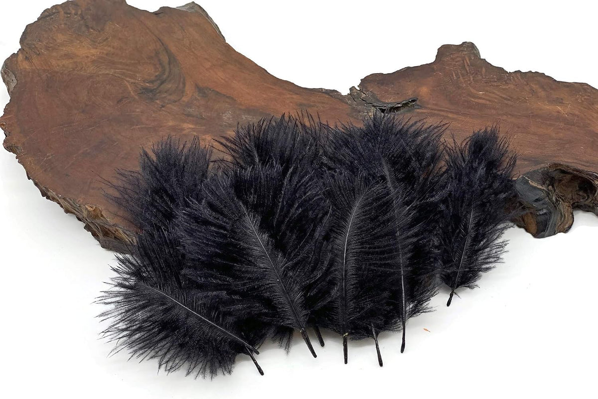 Wholesale Pack - Black Ostrich Small Confetti Feathers (Bulk)