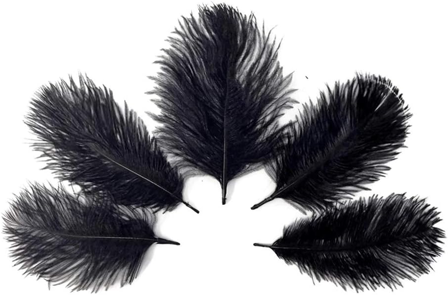 Wholesale Pack - Black Ostrich Small Confetti Feathers (Bulk)