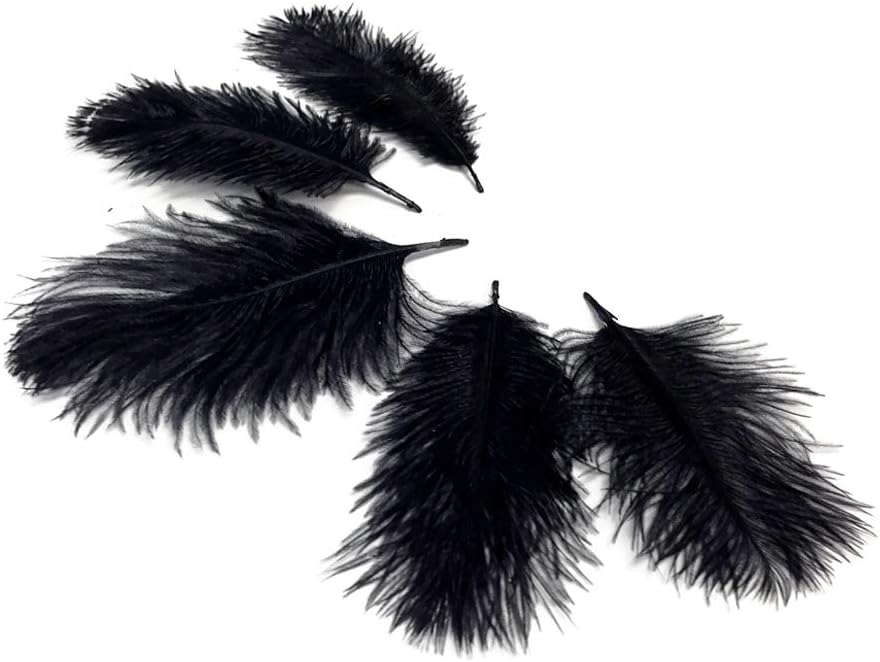 Wholesale Pack - Black Ostrich Small Confetti Feathers (Bulk)