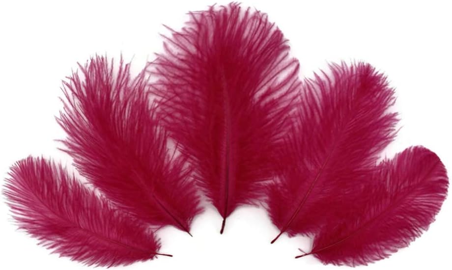 Wholesale Pack - Claret Ostrich Small Confetti Feathers (Bulk)