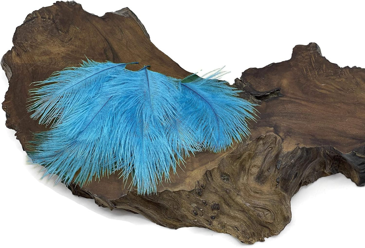 Wholesale Pack - Turquoise Blue Ostrich Small Confetti Feathers (Bulk)