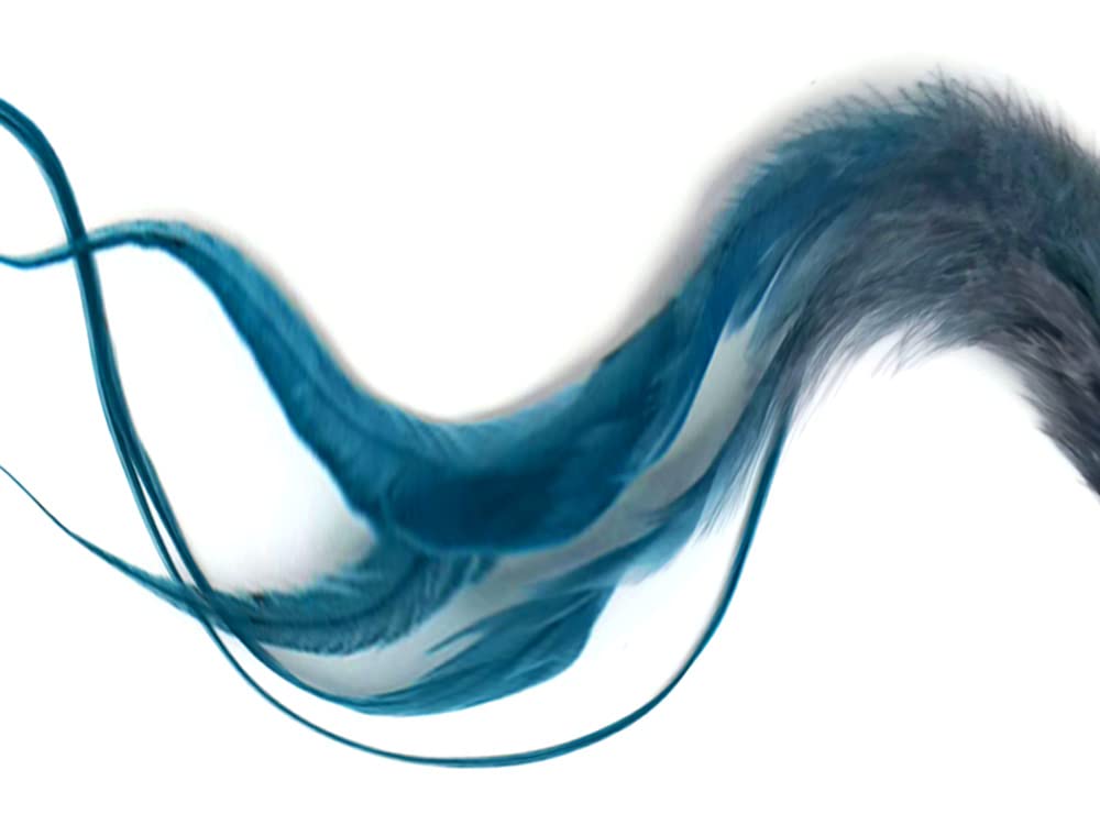 4 Pieces - XL Twilight Blendz Ombre Thin Whiting Farm Rooster Hair Extension Feathers 11" and Up
