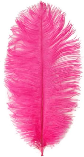 10 Pieces - 8-10" Hot Pink Ostrich Dyed Drabs Feathers