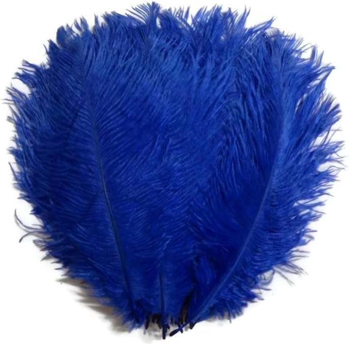 10 Pieces - 6-8" Royal Blue Ostrich Dyed Drabs Feathers