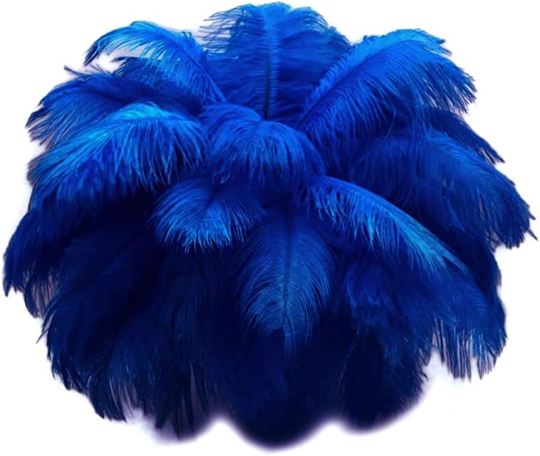 10 Pieces - 6-8" Royal Blue Ostrich Dyed Drabs Feathers