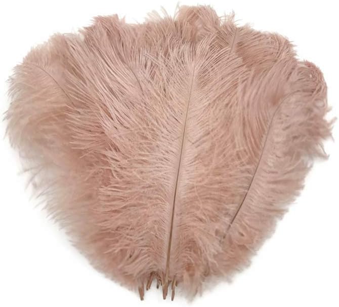 10 Pieces - 19-24" Champagne Ostrich Dyed Drabs Body Feathers