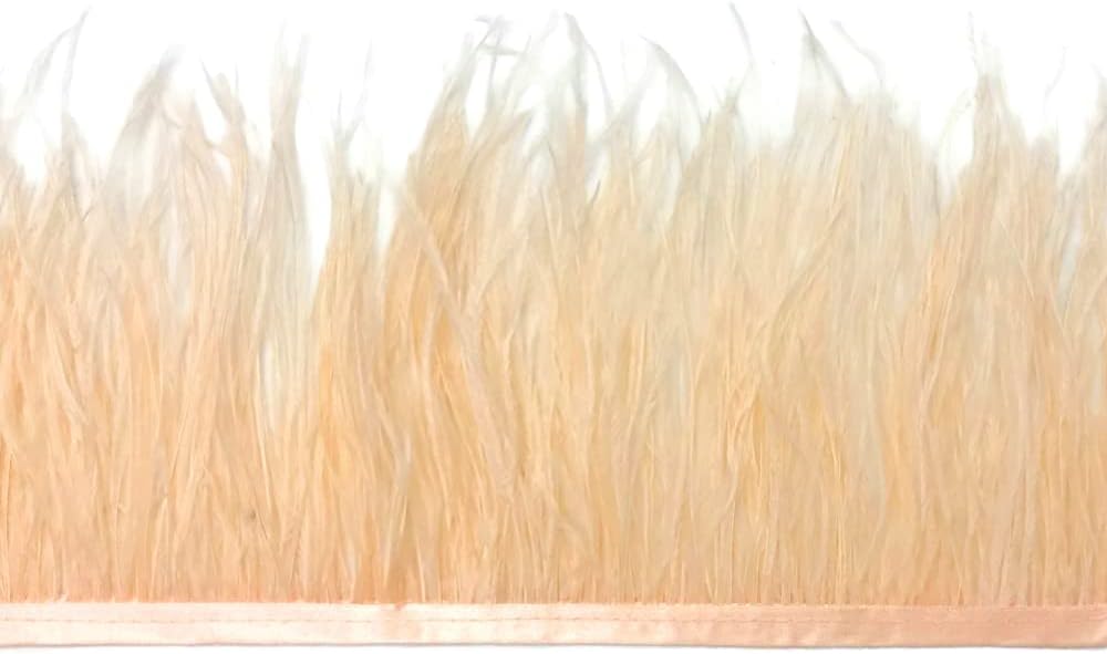 10 Yards - Champagne Ostrich Fringe Trim Wholesale Feather (Bulk)