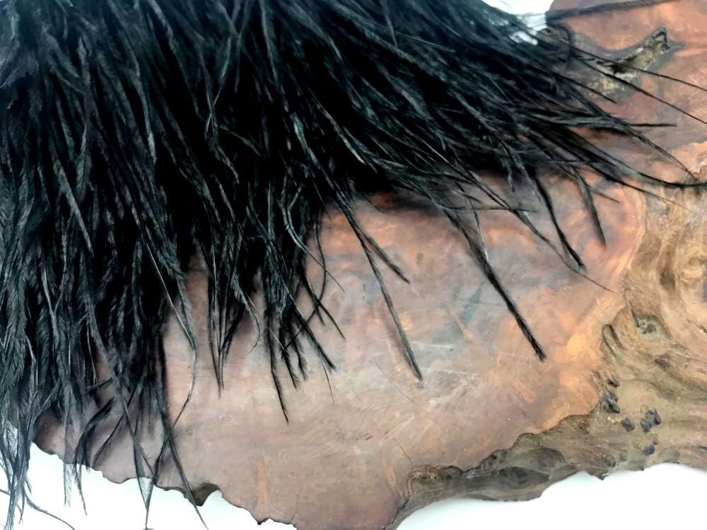 10 Yards - Black Ostrich Fringe Trim Wholesale Feather (Bulk)