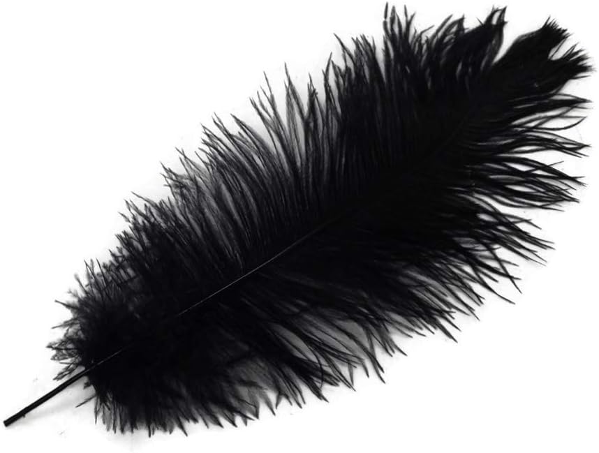 100 Pieces - 11-13" Black Ostrich Drabs Wholesale Body Feathers (Bulk)