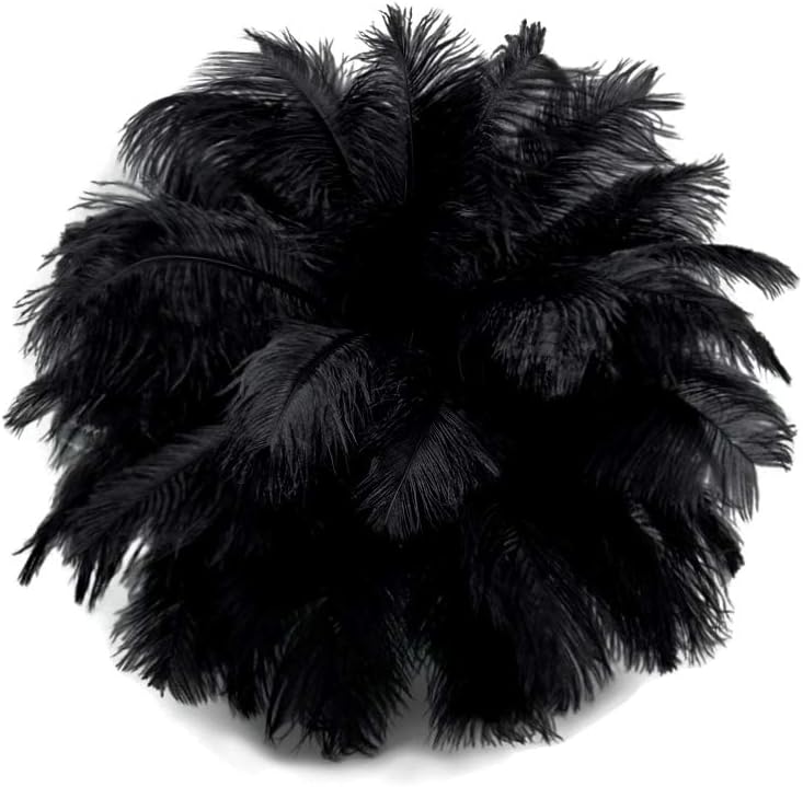 100 Pieces - 11-13" Black Ostrich Drabs Wholesale Body Feathers (Bulk)