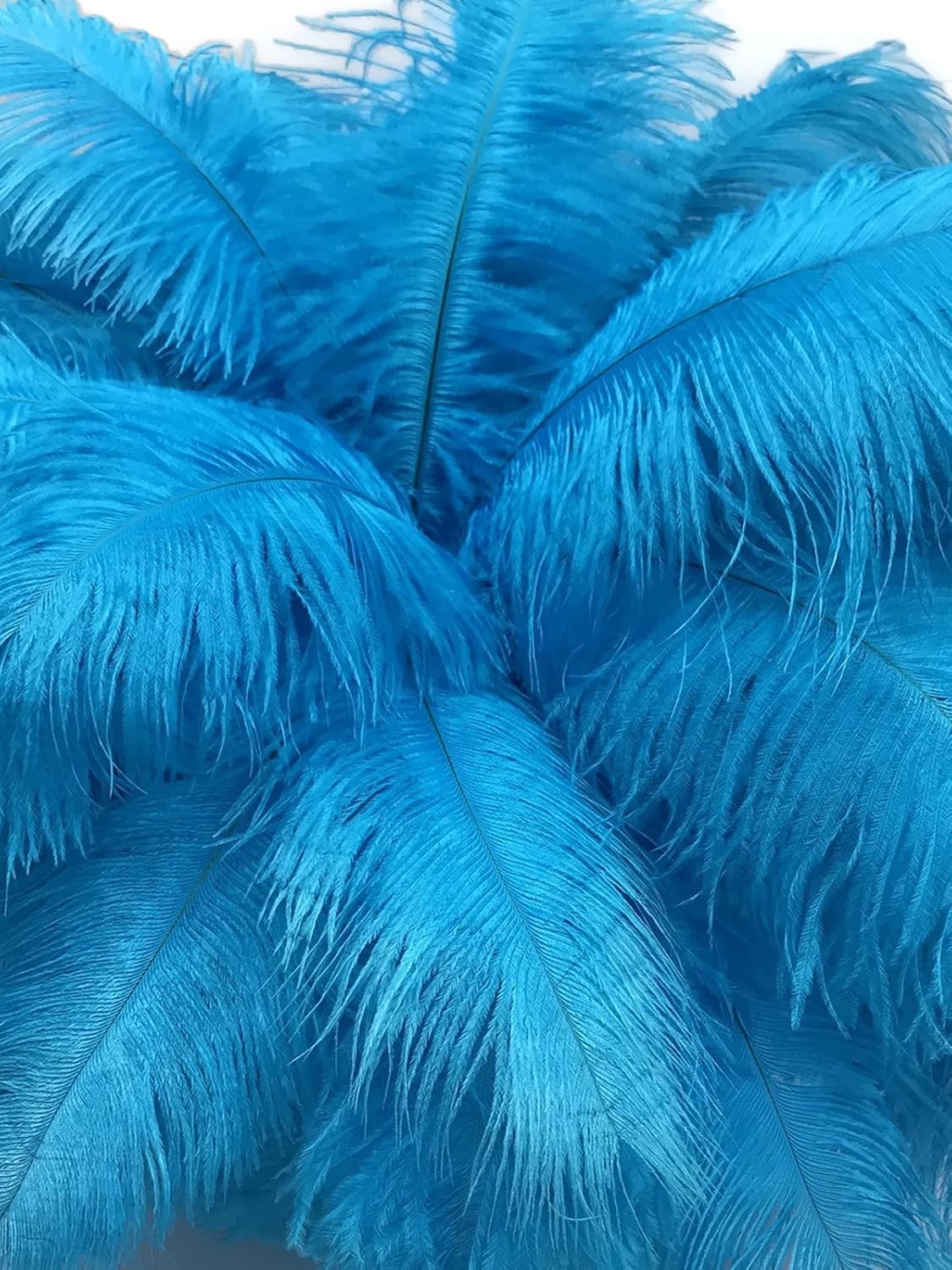 10 Pieces - 19-24" Turquoise Blue Ostrich Dyed Drabs Body Feathers