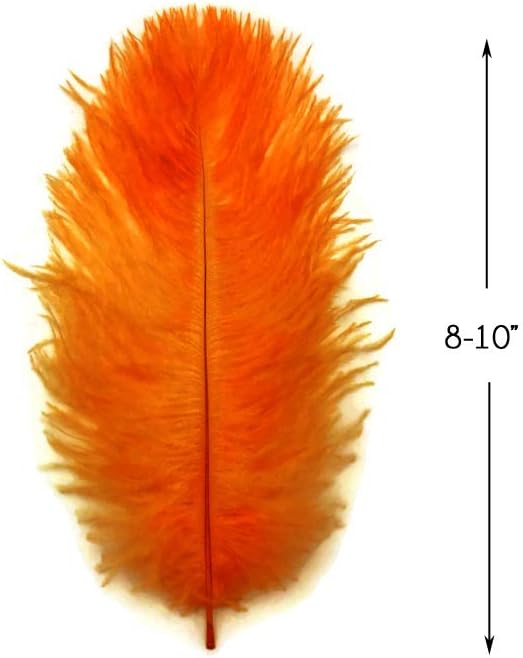 10 Pieces - 8-10" Orange Ostrich Drabs Feathers