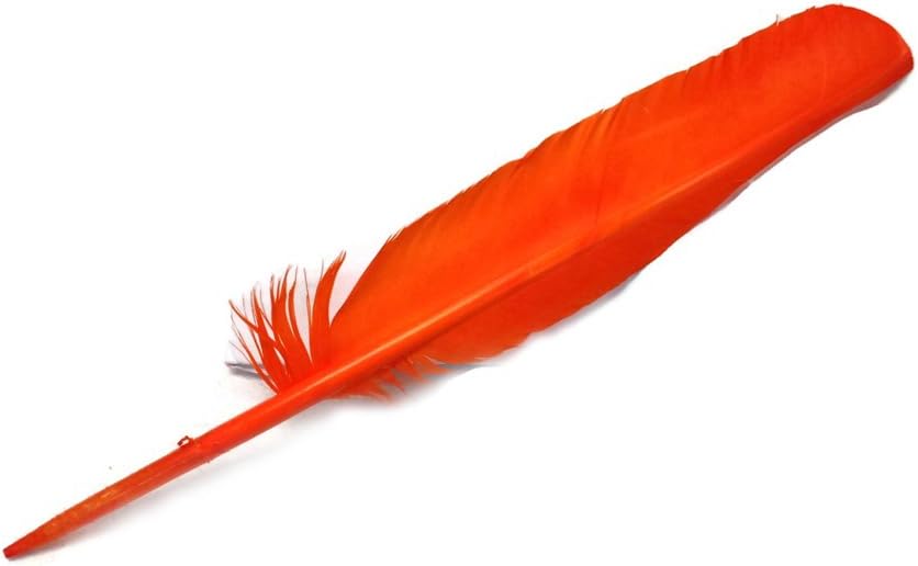 6 Pieces - Orange Turkey Pointers Primary Wing Quill Large Feathers